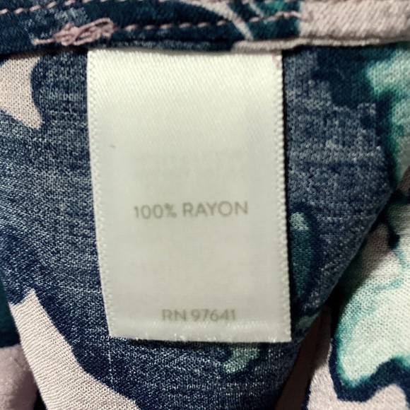 J.Jill Mauve Beautiful Blossoms Blouse Size XS Floral Ruffle Sleeve Tie Neck NEW - Picture 5 of 12